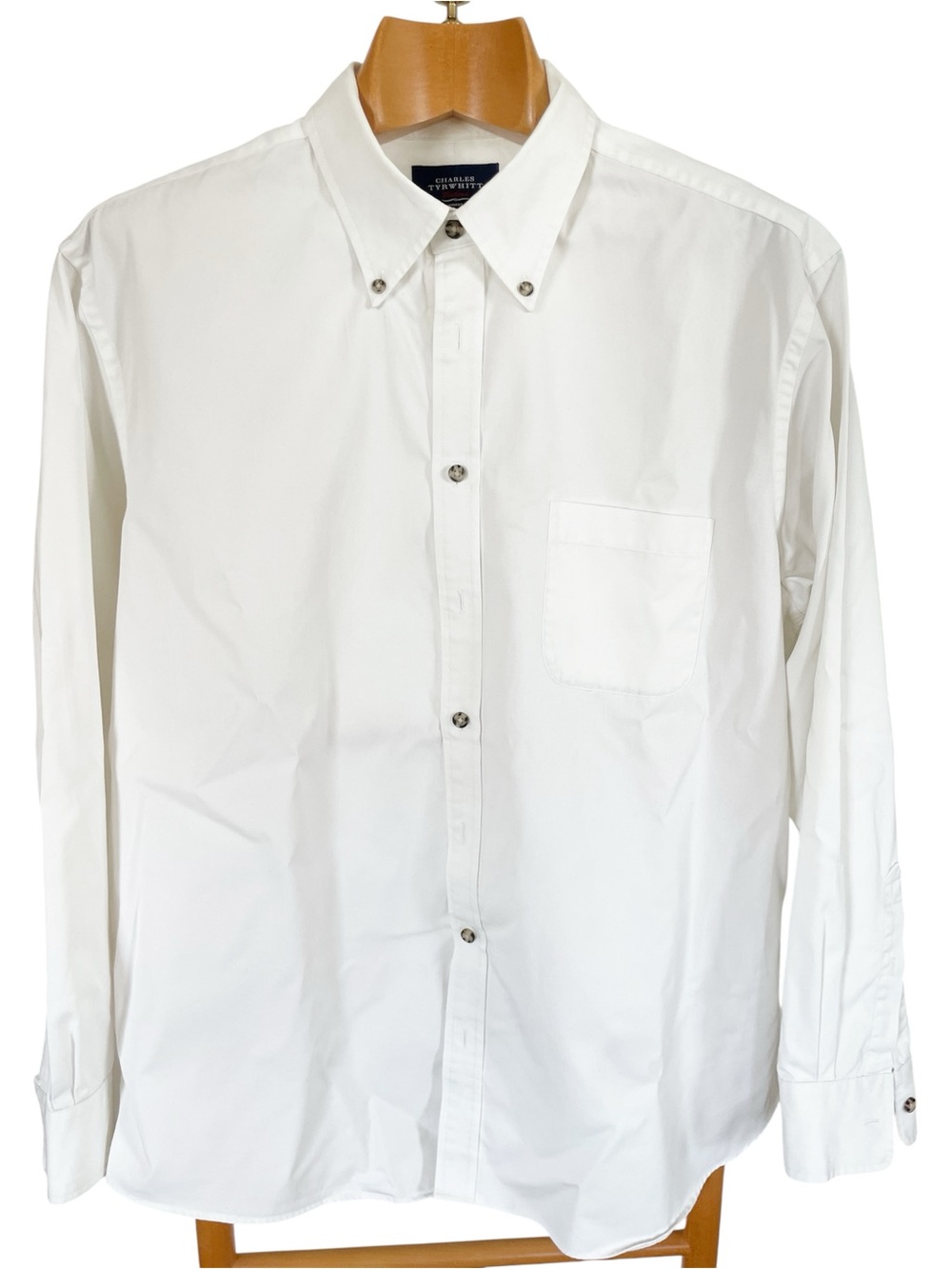 Charles Tyrwhitt White Men’s Button-Down Dress Shirt Non Iron Classic Fit XL
